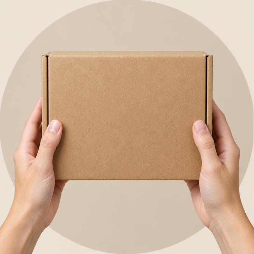 Hands holding a discreet shipped parcel